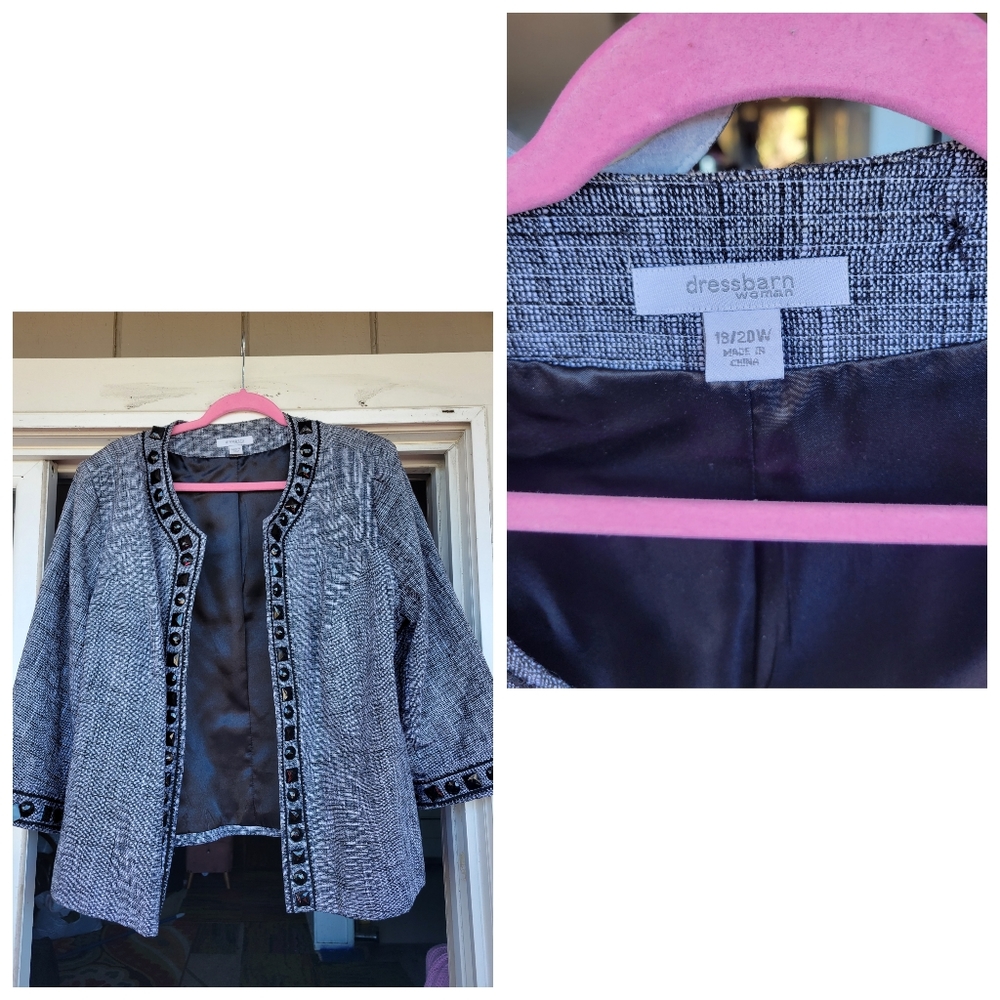 Dressbarn Woman woven jeweled Jacket